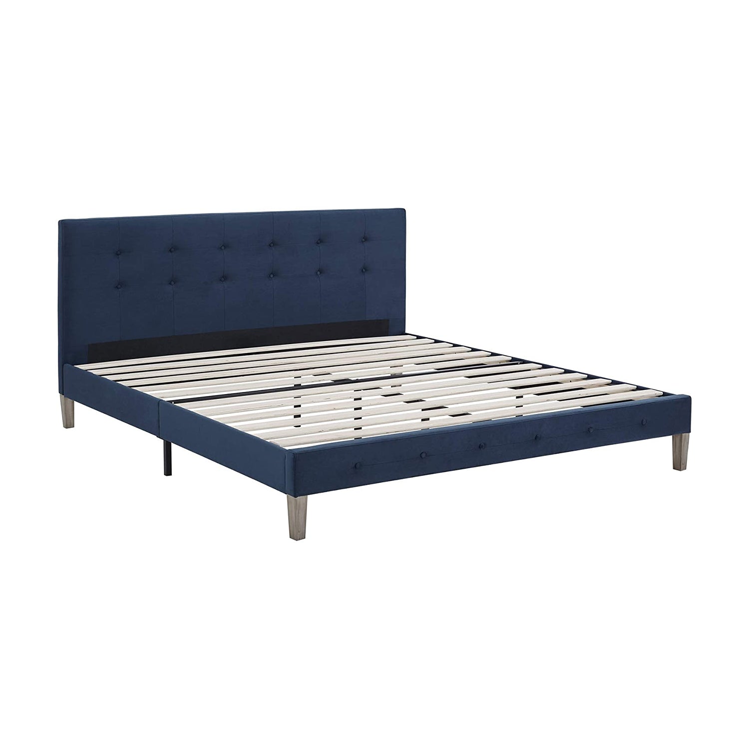 Classic Brands Seattle Modern Tufted Platform Bed Frame, King, Antonio Sapphire - VMInnovations