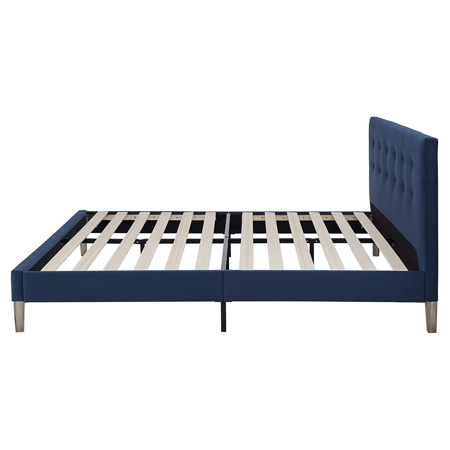 Classic Brands Seattle Modern Tufted Platform Bed Frame, King, Antonio Sapphire - VMInnovations