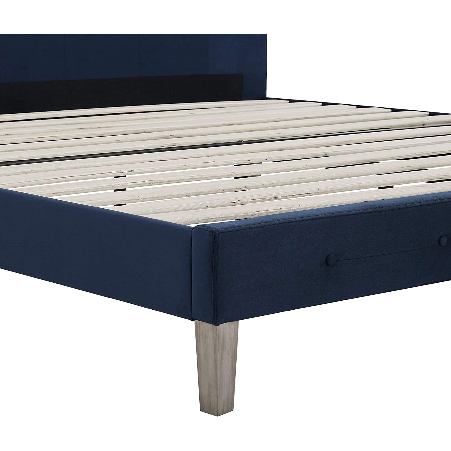 Classic Brands Seattle Modern Tufted Platform Bed Frame, King, Antonio Sapphire - VMInnovations