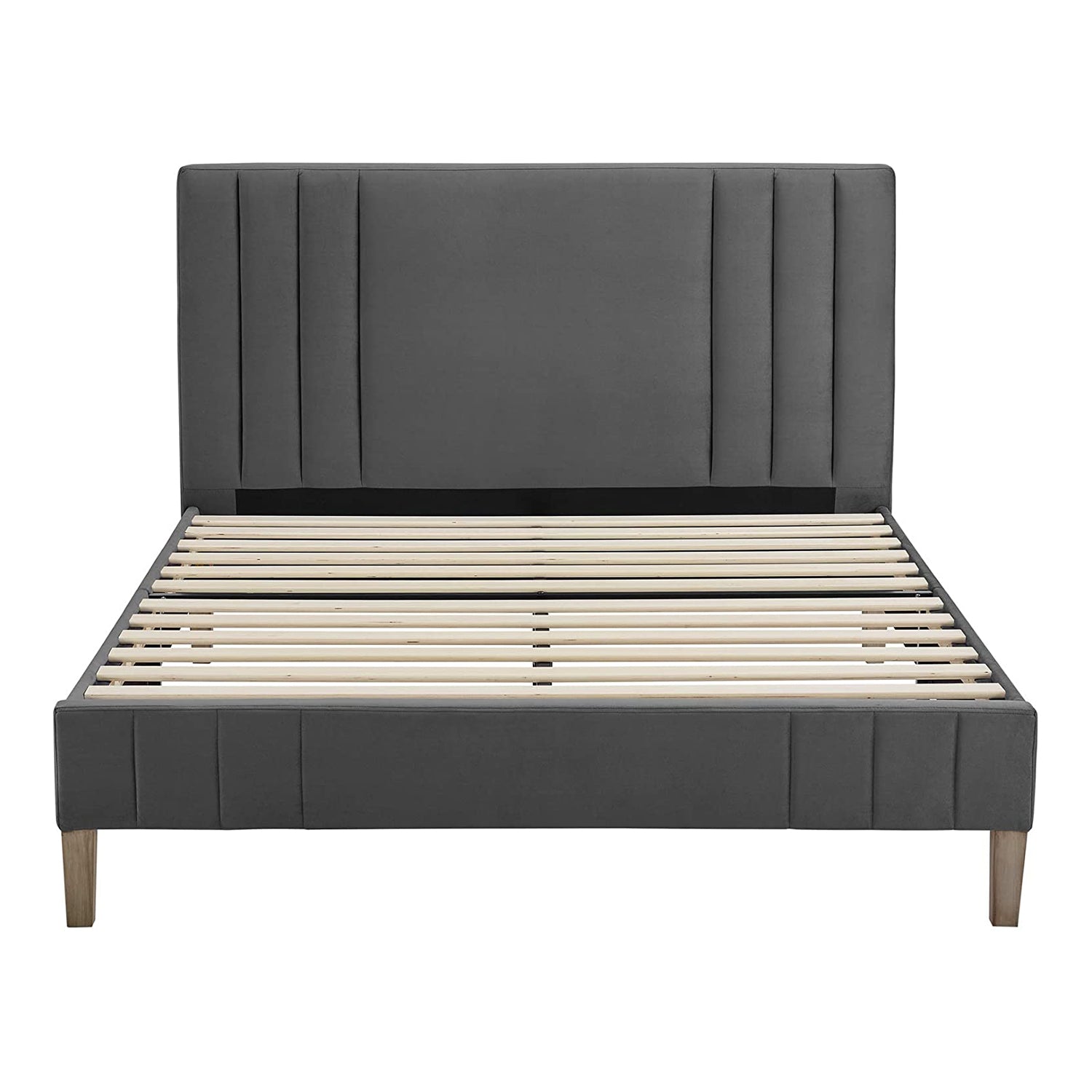 Classic Brands Chicago Tufted Platform Slat Bed Frame, Queen, Antonio Mid Night