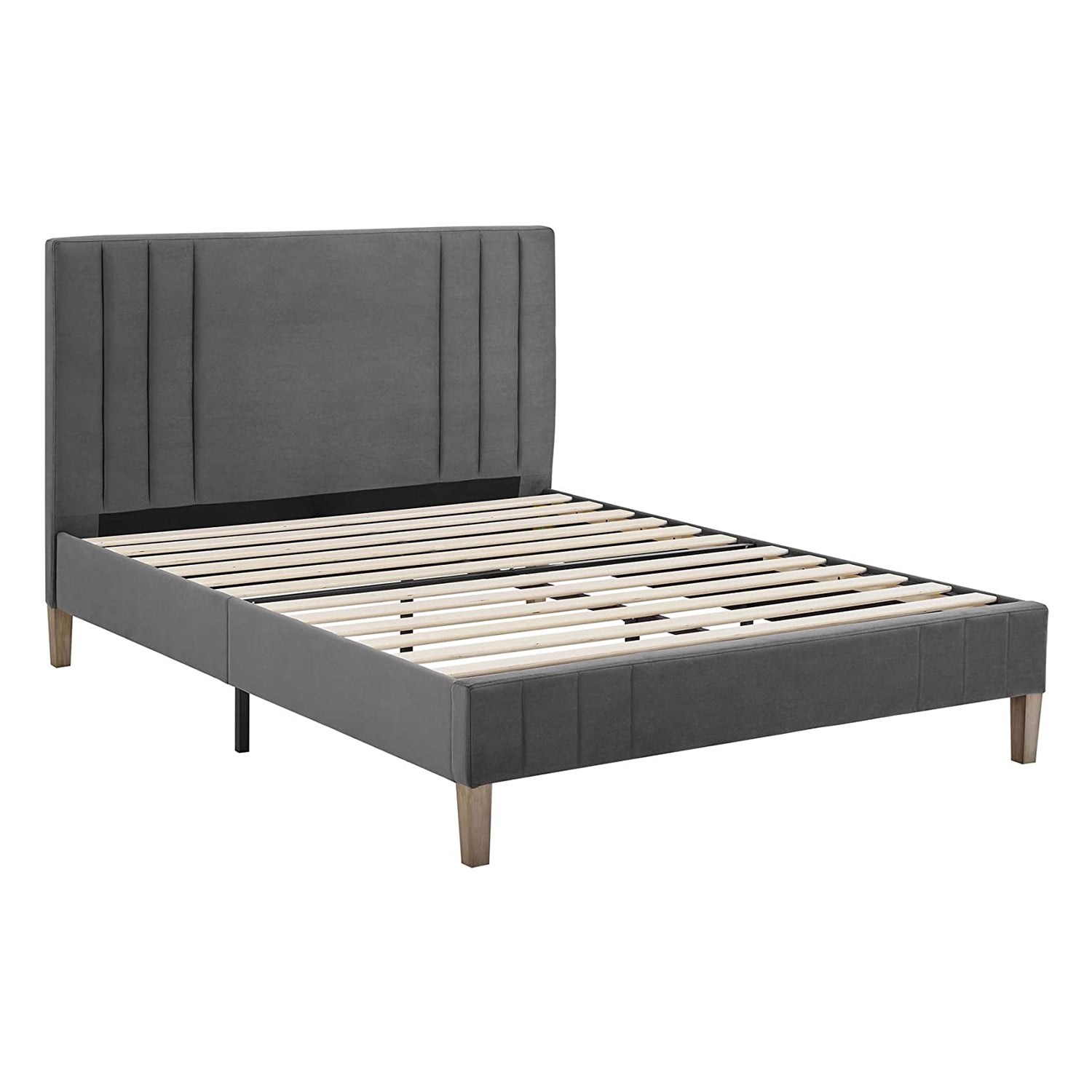 Classic Brands Chicago Tufted Platform Slat Bed Frame, Queen, Antonio Mid Night