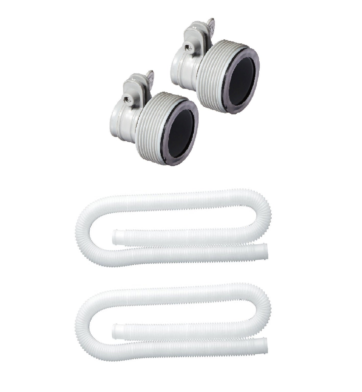 Intex Replacement Hose Adapter (Pair) w/ Pool Pump Replacement Hose (2 Pack) - VMInnovations