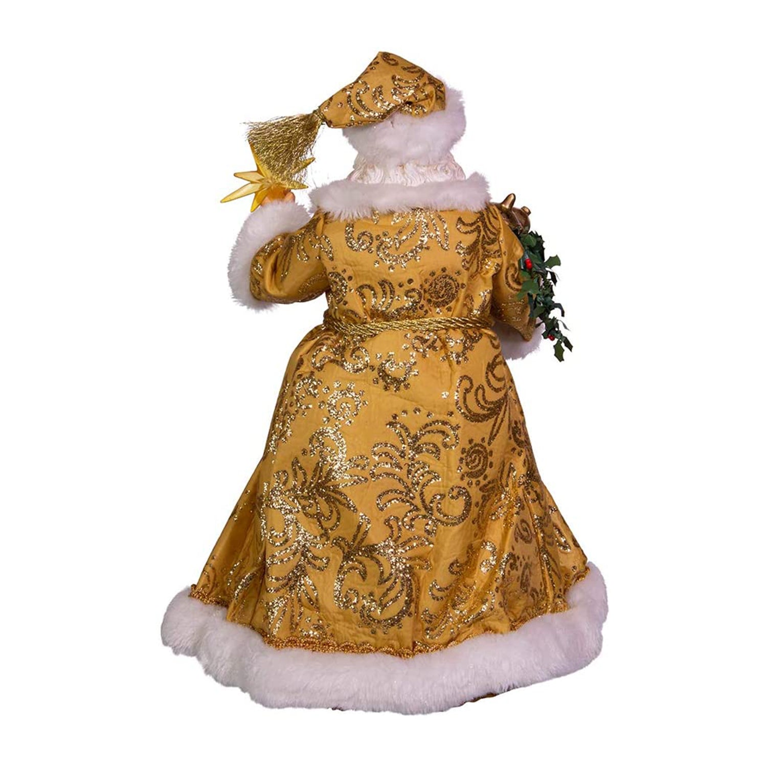 Kurt Adler 11.5 Inch Battery Operated Fabriche Nativity Scene Santa Figurine