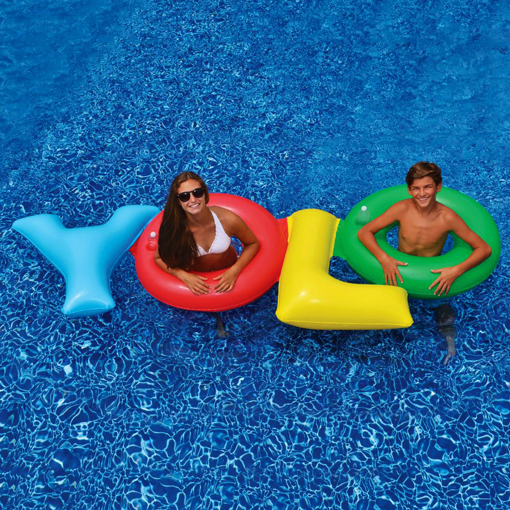 Swimline Inflatable YOLO! Swimming Pool Backyard Fun Float Tube (Open Box)