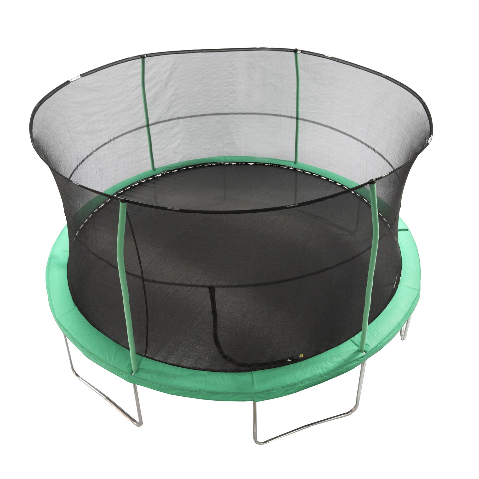 JumpKing JK1418C2 14 Foot Padded Enclosed Round Trampoline with G3 Poles, Green - VMInnovations