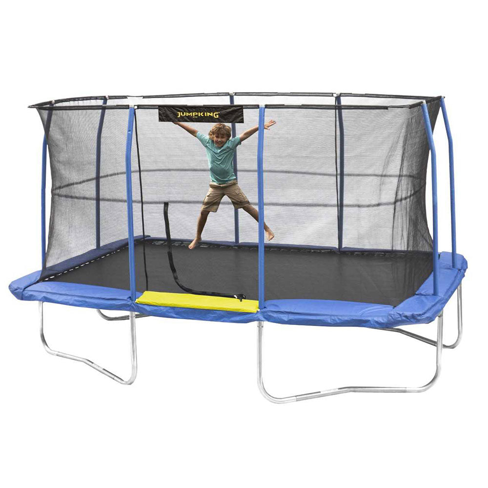 JumpKing JKRC1014C319 10 x 14 Foot Enclosed Rectangular Trampoline with G3 Pole - VMInnovations