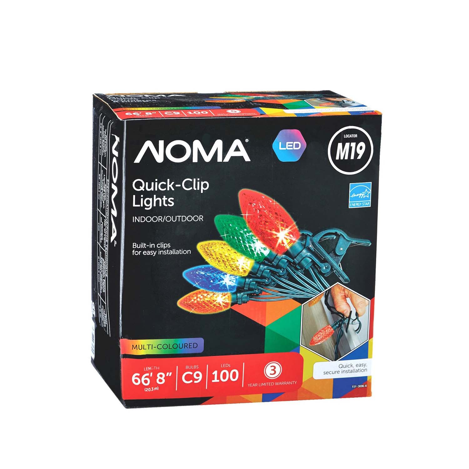 Noma Quick Clip C9 LED String Lights, 66.8', 100 Multicolor(For Parts) - VMInnovations