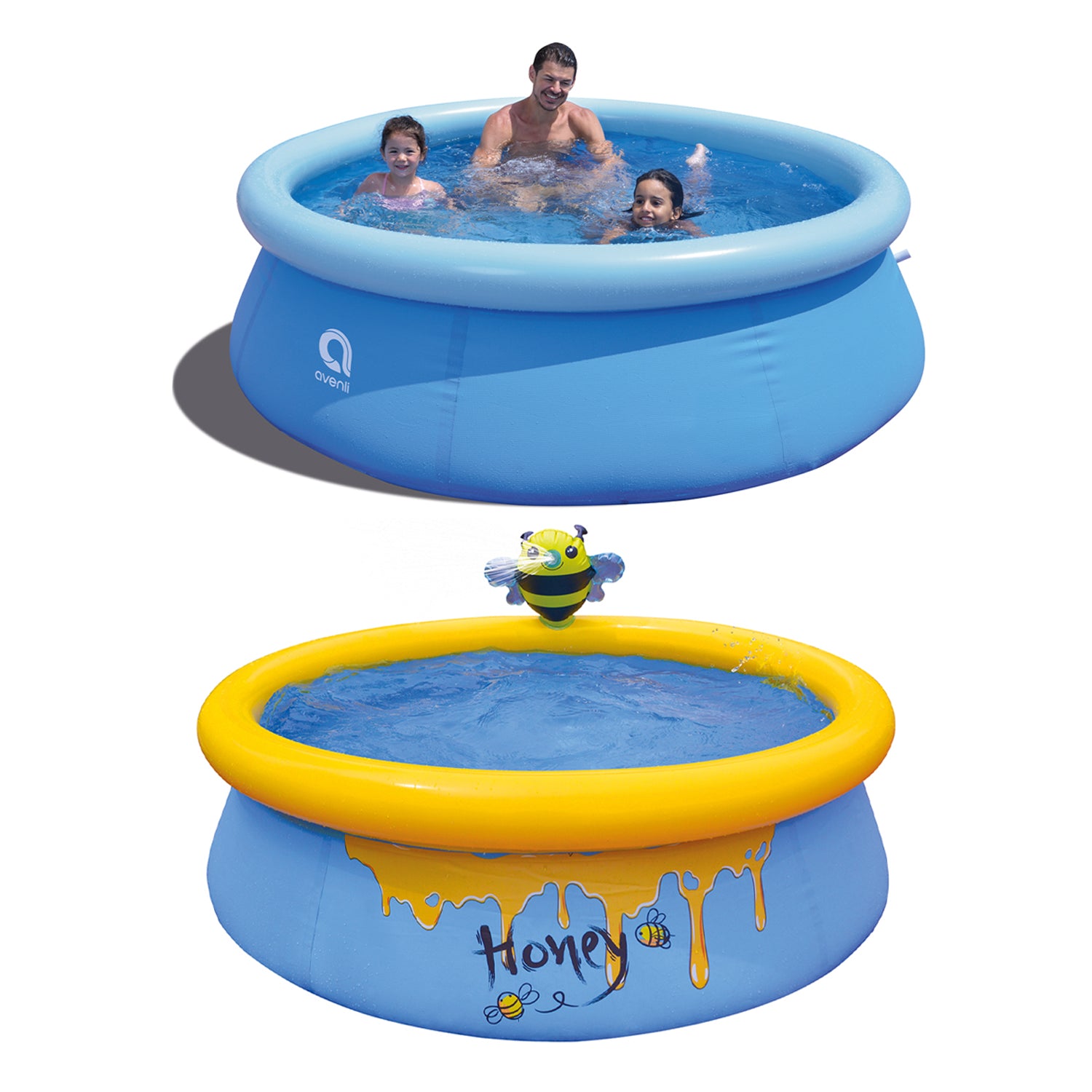 JLeisure Prompt Set & Bee Inflatable Outdoor Backyard Swimming Pool (2 Pack) - VMInnovations