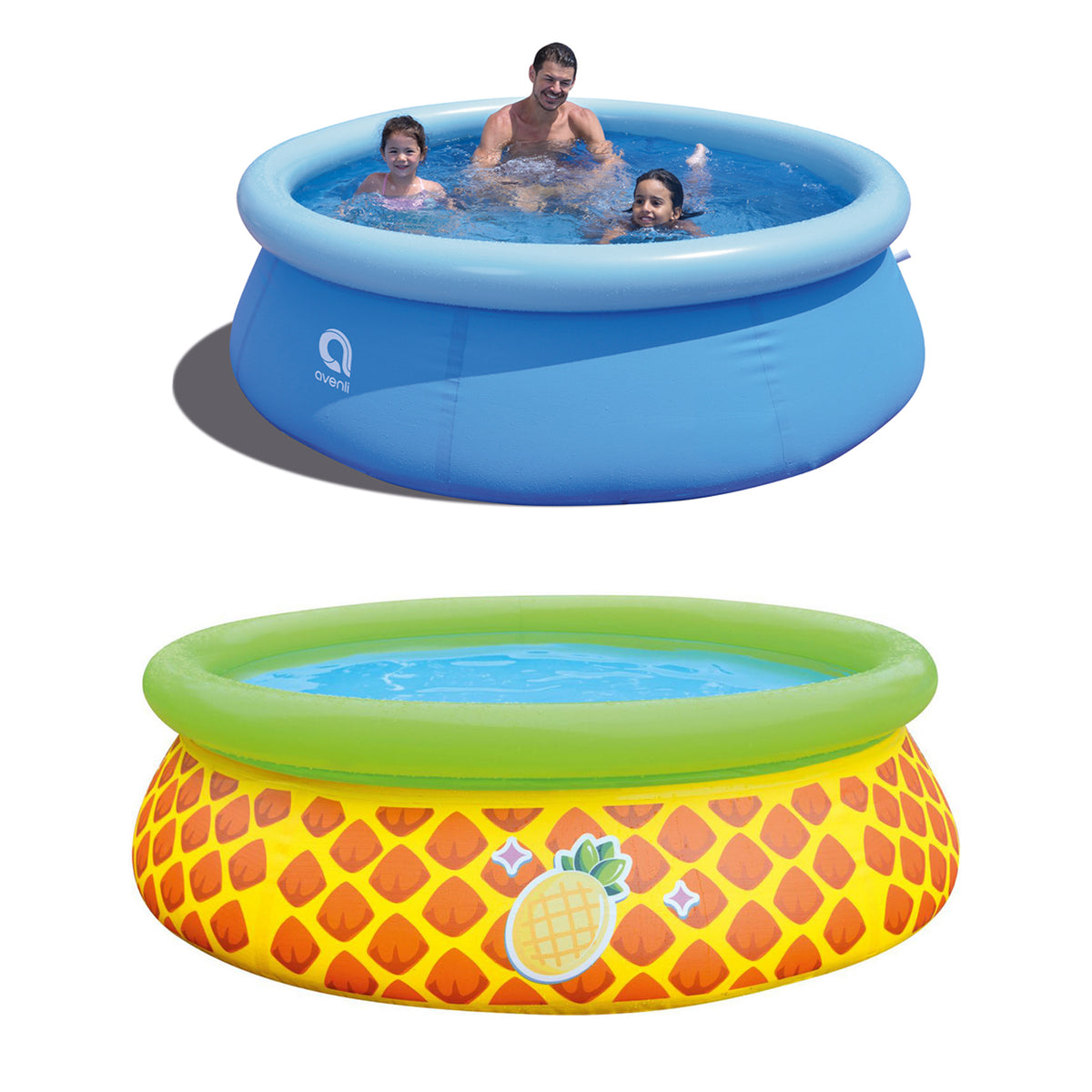 JLeisure Prompt Set & 3D Pineapple Inflatable Outdoor Swimming Pool (2 Pack) - VMInnovations