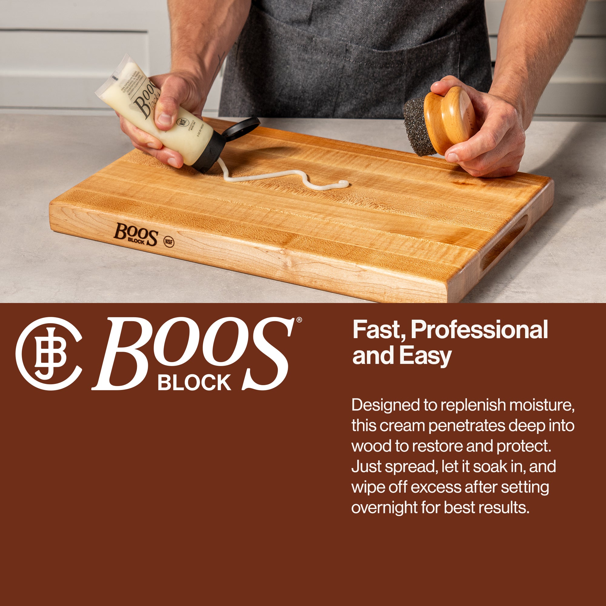 John Boos Butcher Block Board Natural Moisture Cream, 5 Oz (3 Pack) (Open Box)