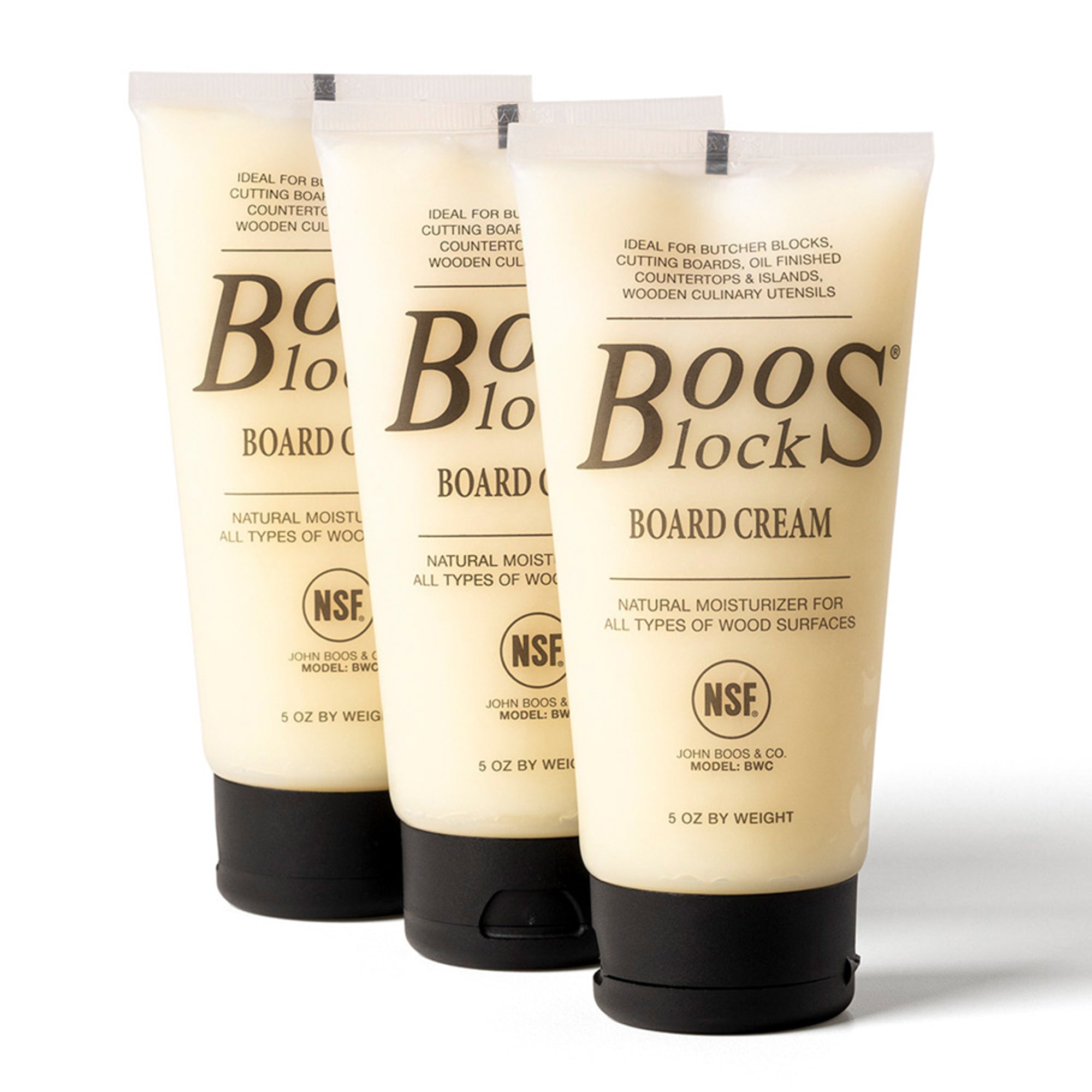 John Boos Butcher Block Board Natural Moisture Cream, 5 Oz (3 Pack) (Open Box) - VMInnovations