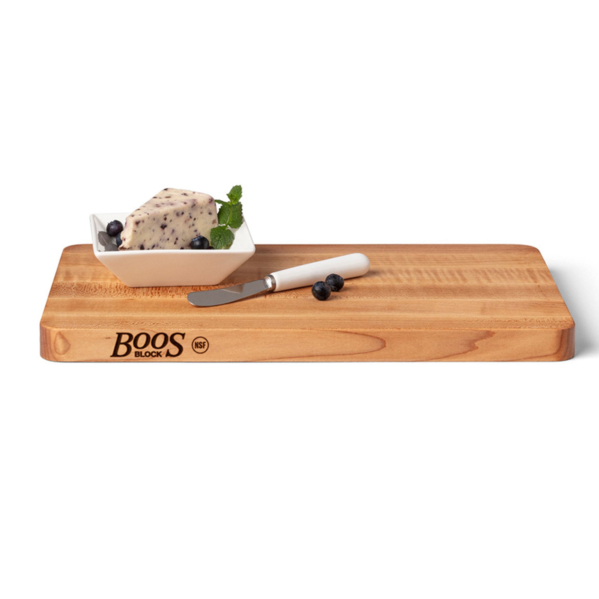John Boos Chop N Slice Small Maple Wood Edge Grain Cutting Board, 16" x 10" x 1" - VMInnovations