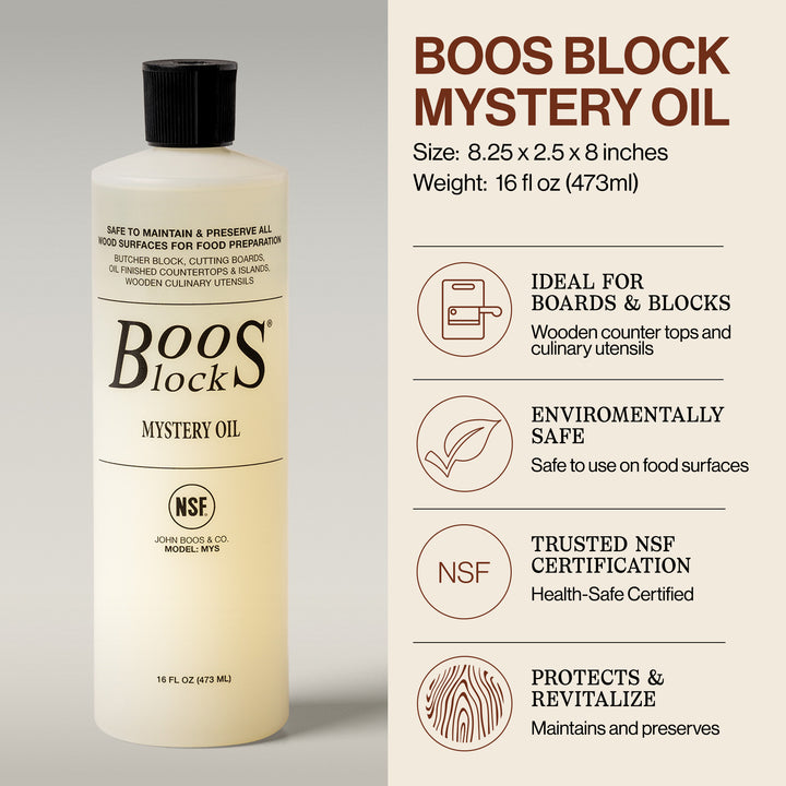 John Boos 3 Piece Maintenance Set with Mystery Oil, Board Cream, and Applicator - VMInnovations