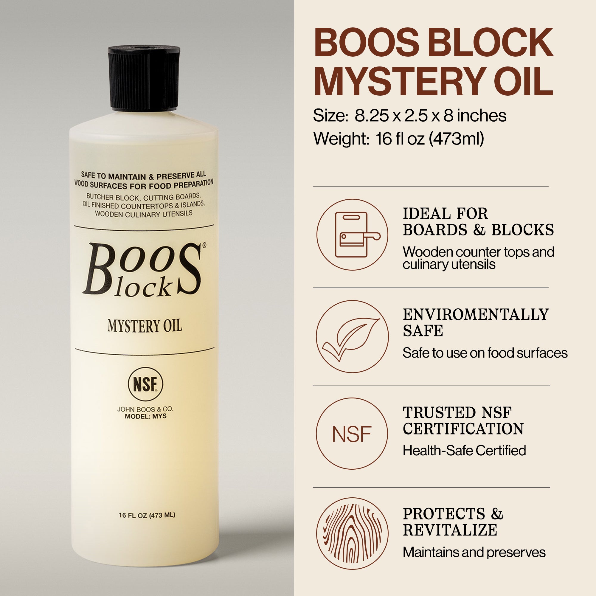 John Boos 3pc Maintenance Set with Mystery Oil, Board Cream, & Applicator (Used) - VMInnovations