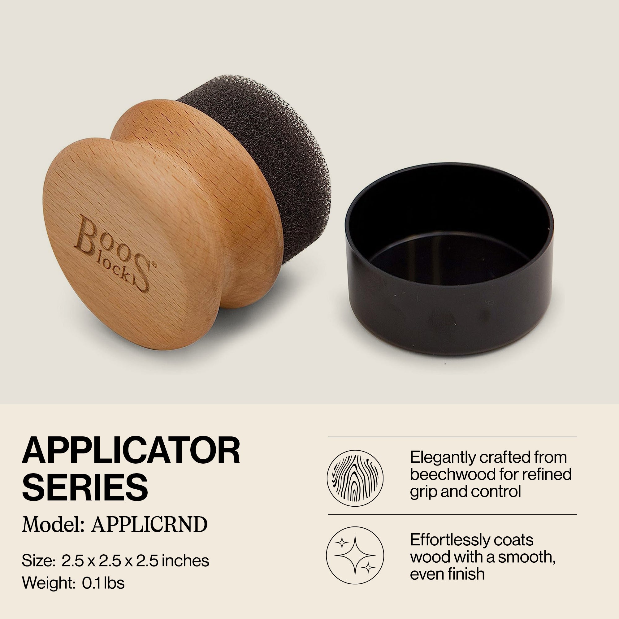 John Boos Butcher Block Oil & Cream Applicator for Wooden Surfaces, Sponge Only