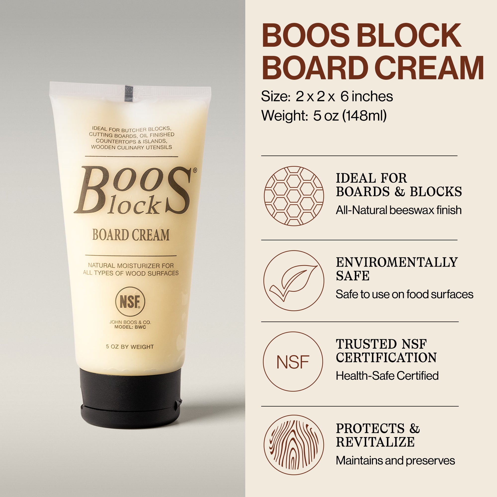 John Boos Oil & Moisture Cream for Butcher Blocks & Cutting Boards (Open Box)