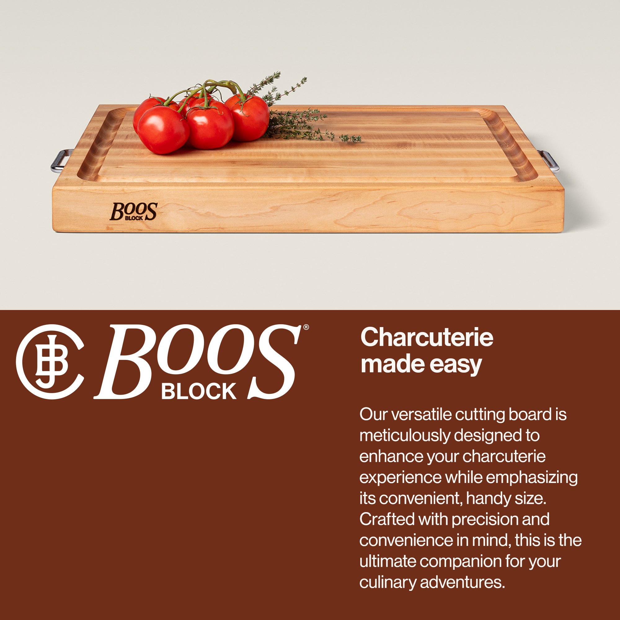 John Boos Block 24 x 18" Edge Grain Maple Wood Reversible CuttingBoard(Open Box) - VMInnovations