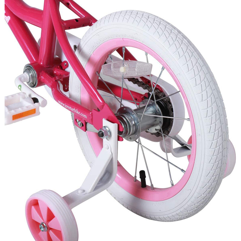 Joystar Angel 18 Inch Ages 5 to 9 Kids Balance Bike with Training Wheels, Pink