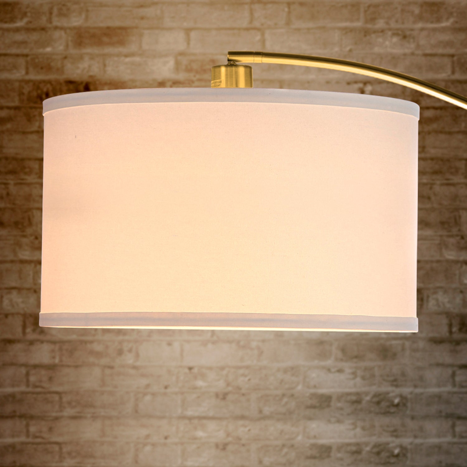 Brightech Logan Arc Floor Lamp w/ LED Bulb & Drum Shade, Antique Brass(Open Box) - VMInnovations