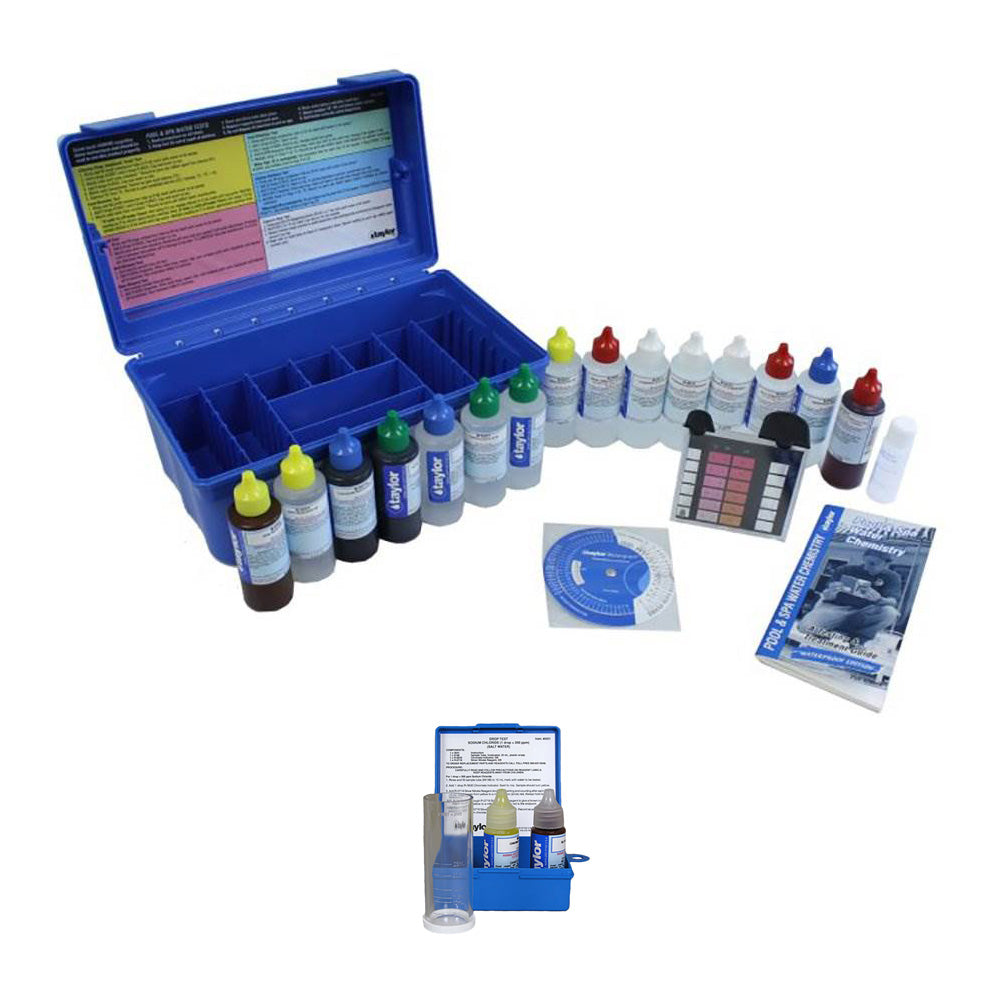 Taylor 2000 Service Complete and Salt Water Drop Swimming Pool and Spa Test Kits - VMInnovations