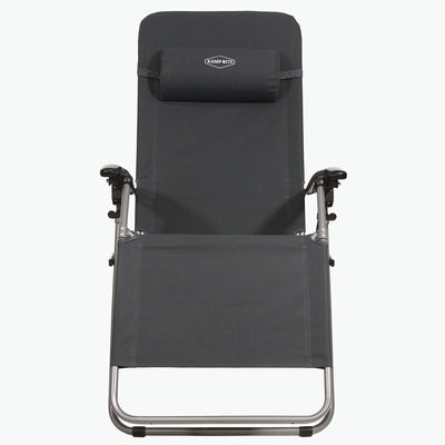 Kamp-Rite Outdoor Folding Reclining Zero Gravity Chair w/ Headrest Pillow, Gray