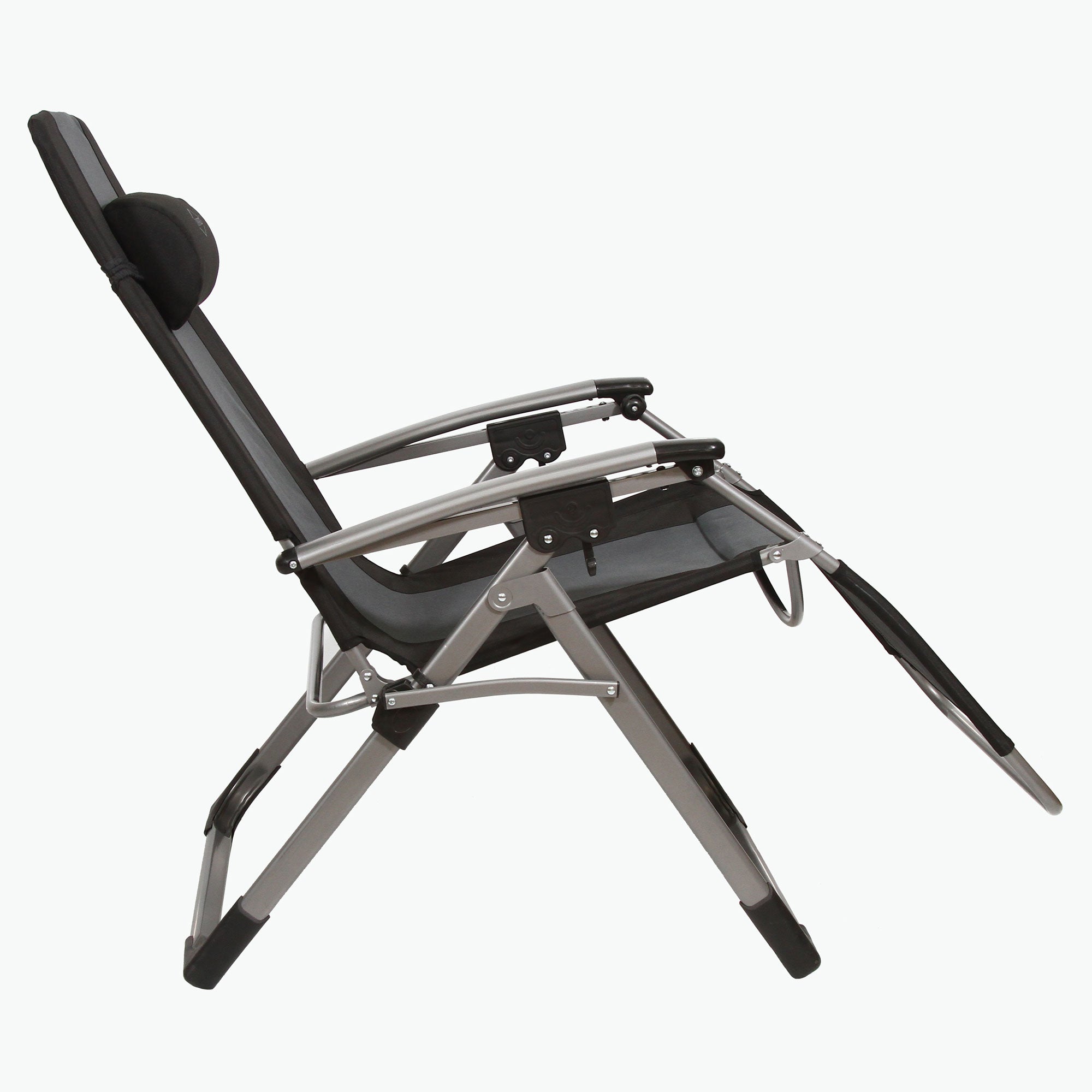 Kamp-Rite KAMPAC188 Oversized Anti Gravity Folding Beach Chair, Black (2 Pack)