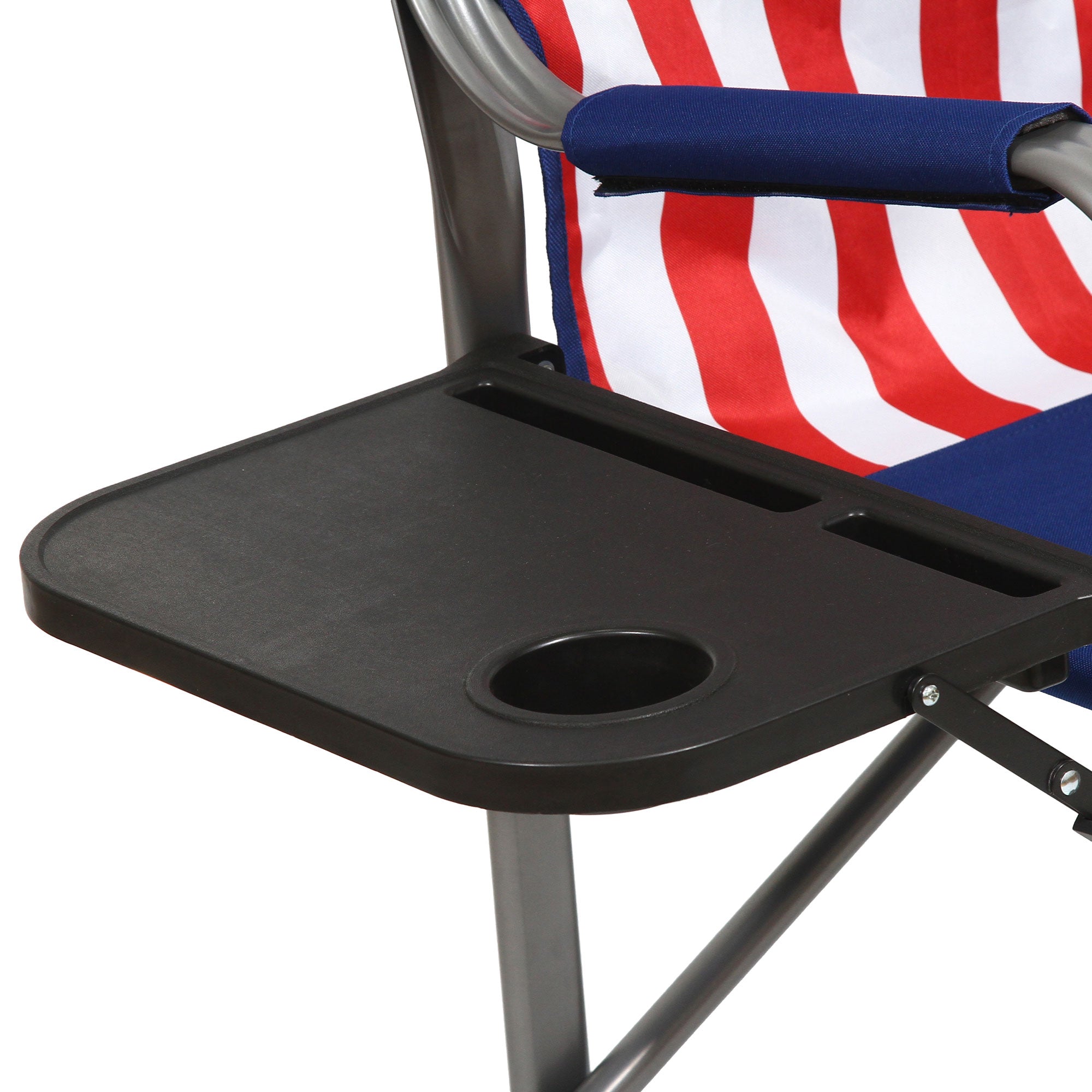 Kamp-Rite Tailgating Folding Directors Chair w/ Side Table, USA Flag (For Parts)