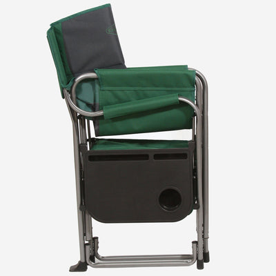 Kamp-Rite Portable Director's Chair with Cooler, Cup Holder, & Side Table, Green