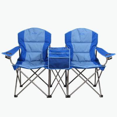 Kamp-Rite Camping Beach Patio Double Folding Lawn Chair w/ Cooler (Open Box)