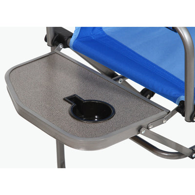 Kamp-Rite Compact Director's Chair with Side Table and Organizer, Blue (2 pack)