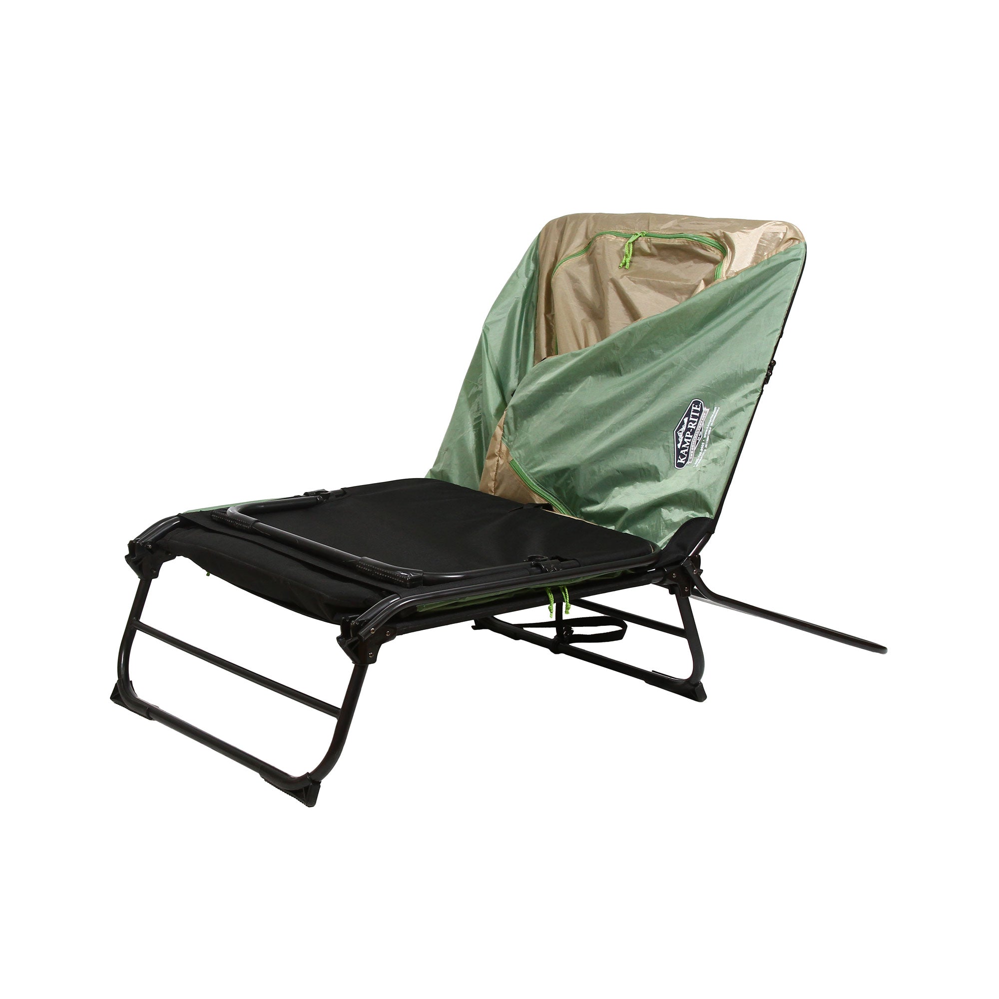Kamp-Rite Oversize Portable Versatile Cot, Chair, & Tent, Green/Tan (2 Pack) - VMInnovations