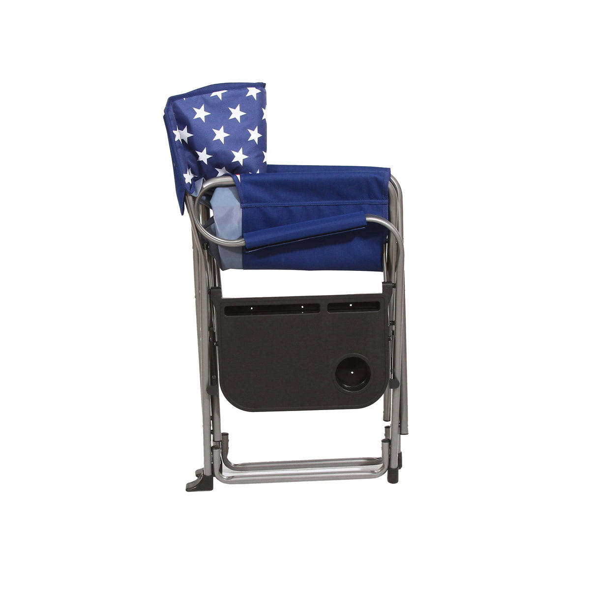 Kamp-Rite Tailgating Folding Directors Chair w/ Side Table, USA Flag (For Parts)