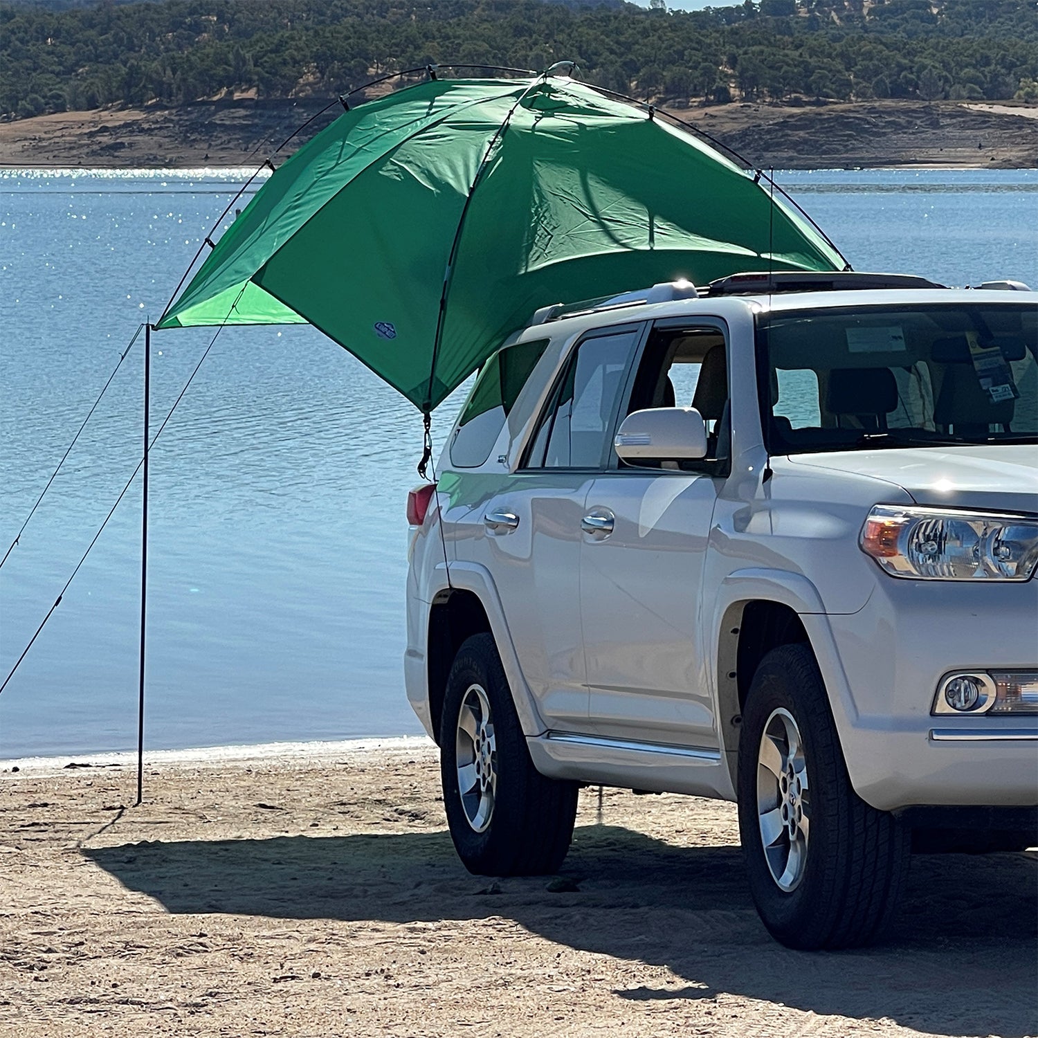 Kamp-Rite Outdoor Shade Camping Awning for SUV Sport Vehicle & Carry Bag, Green - VMInnovations