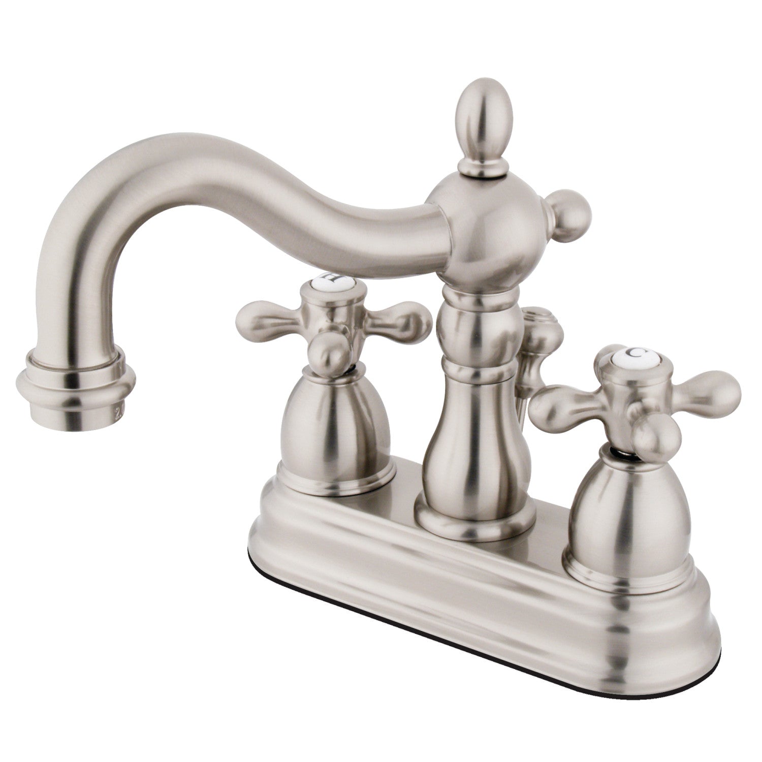 Kingston Brass 4 Inch Centerset Cross Bathroom Faucet, Brushed Nickel (Open Box)