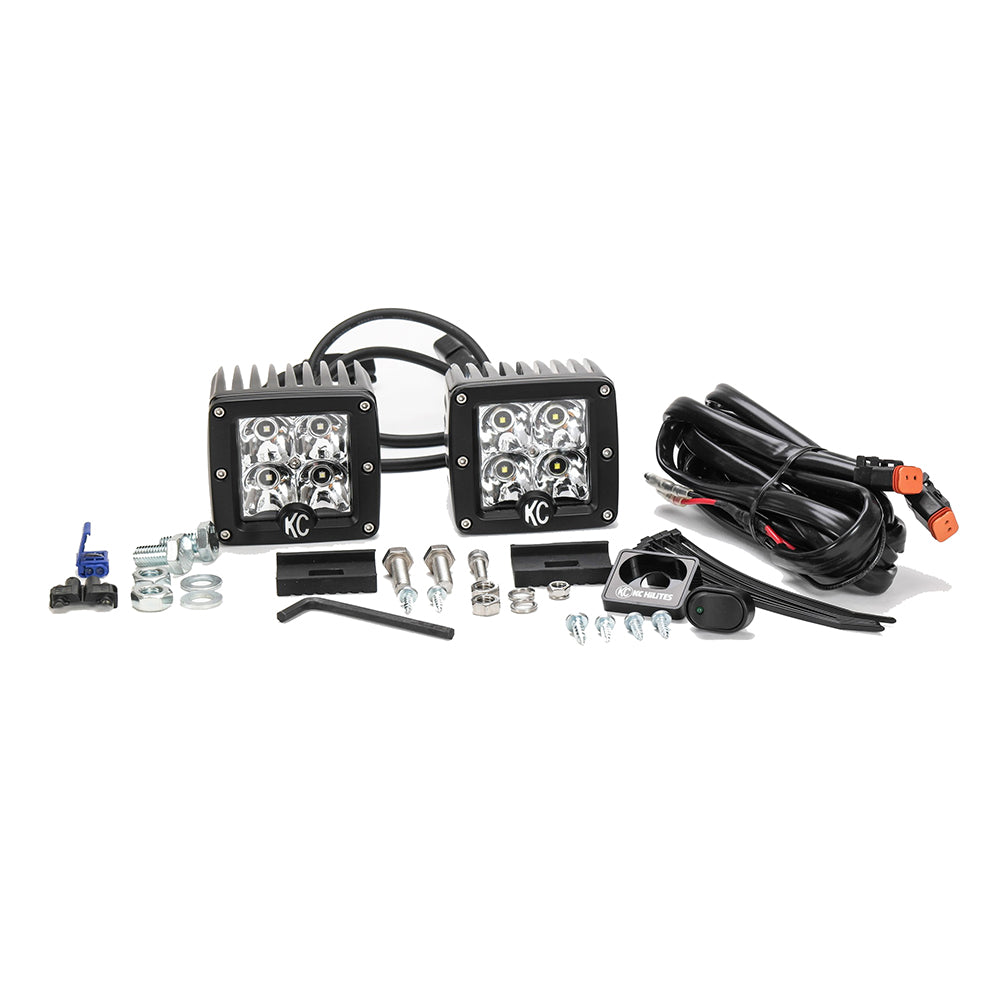 KC HiLiTES 330 C Series 3" LED Dual Spot Lighting Light System Kit (12 Pack) - VMInnovations