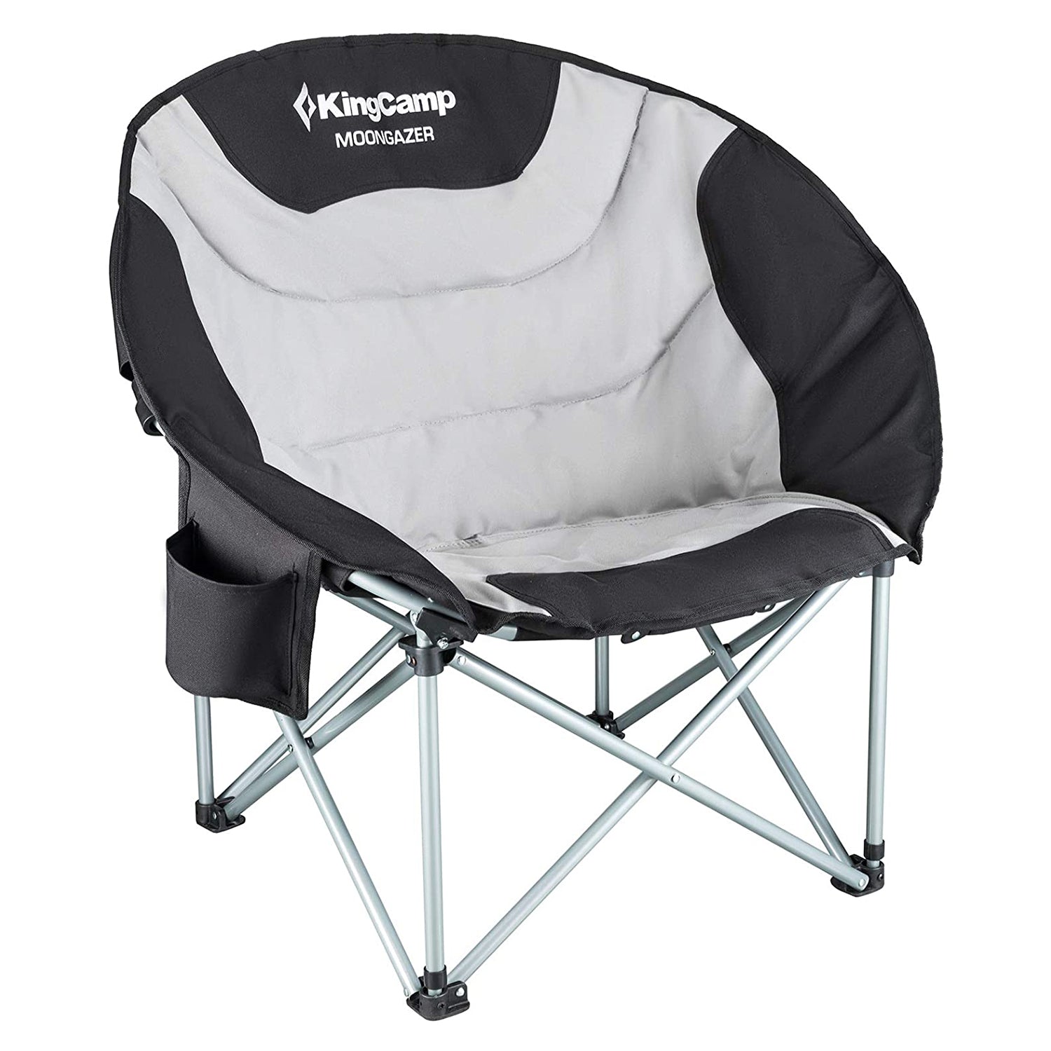 KingCamp Foldable Indoor/Outdoor Saucer Camping/Room Chair, Black/Grey(Open Box)
