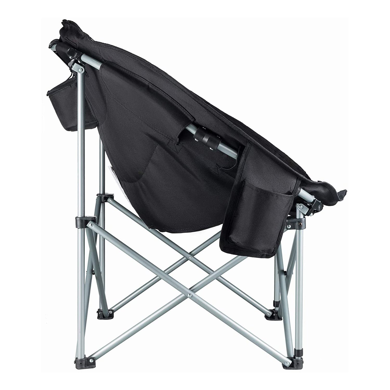 KingCamp Foldable Indoor/Outdoor Saucer Camping/Room Chair, Black/Grey(Open Box)