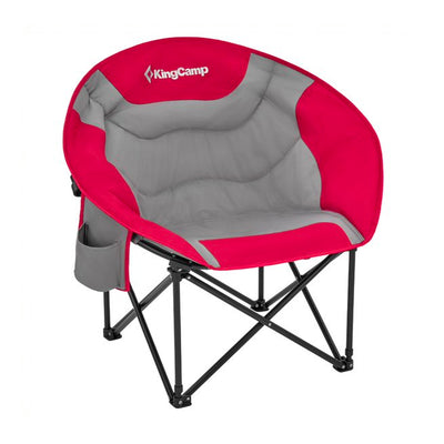 KingCamp Foldable Indoor/Outdoor Saucer Lounge Camping and Room Chair, Red/Grey