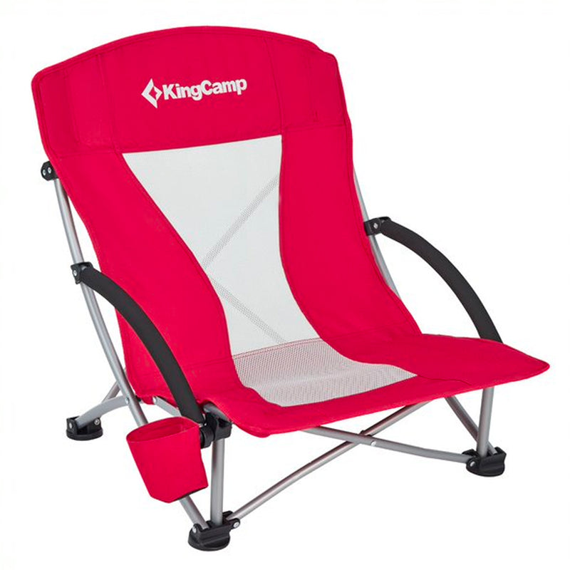 KingCamp Lightweight Strong Stable Folding Outdoor Beach Chair w/ Mesh Back, Red