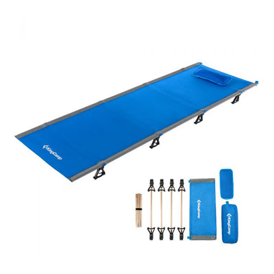 KingCamp Ultralight Compact Folding Camping & Guest Bed Cot w/ Carry Bag, Blue