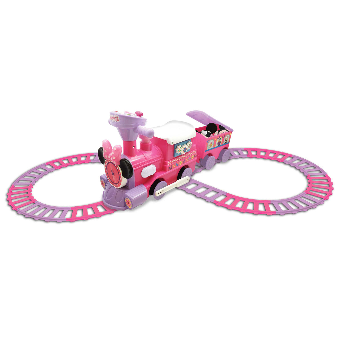 Kiddieland Disney Minnie Mouse Activity Ride On Train Engine and Caboose Toy