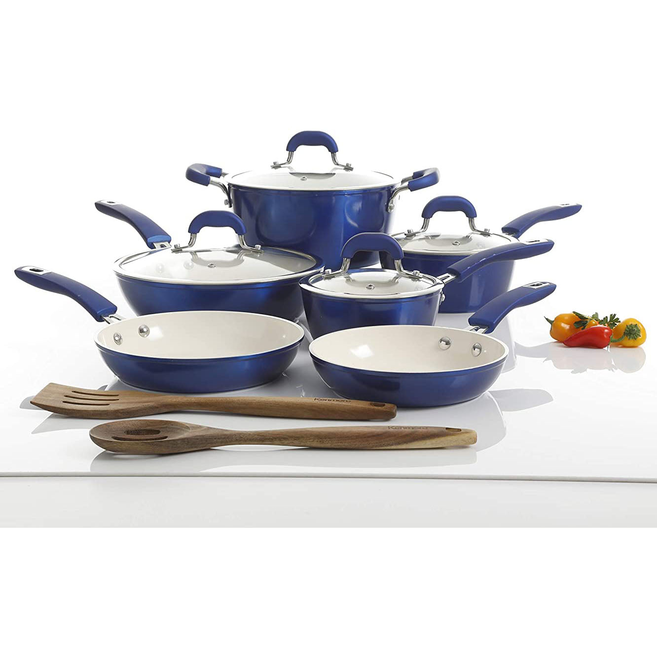 Kenmore Arlington 12 Pc Nonstick Ceramic Cookware and Accessory Set (Open Box)