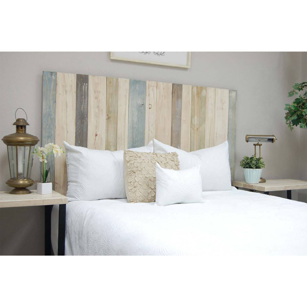 Barn Walls Floating Hanger Handmade 3 Panel Wall Headboard, Queen (Open Box)