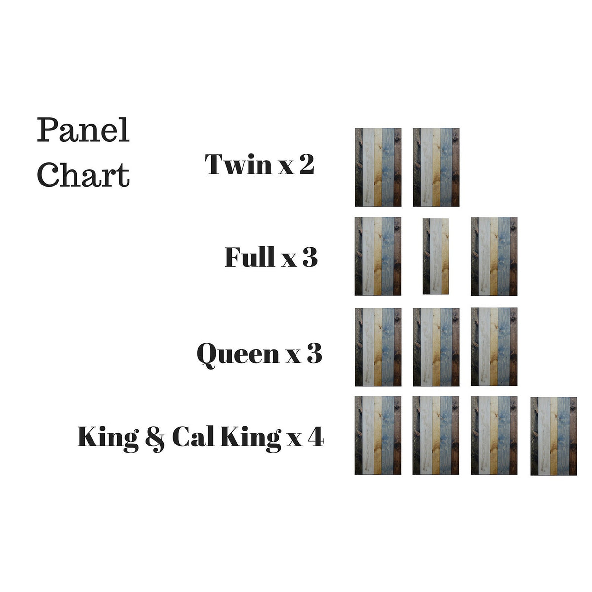Barn Walls Floating Hanger Handmade 3 Panel Wall Headboard, Queen (Open Box)
