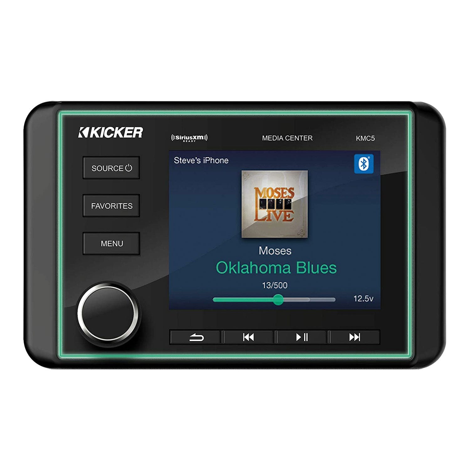 Kicker 46KMC5 Marine 240W 6 Channel LCD Gauge Style Bluetooth Boat Media Center - VMInnovations