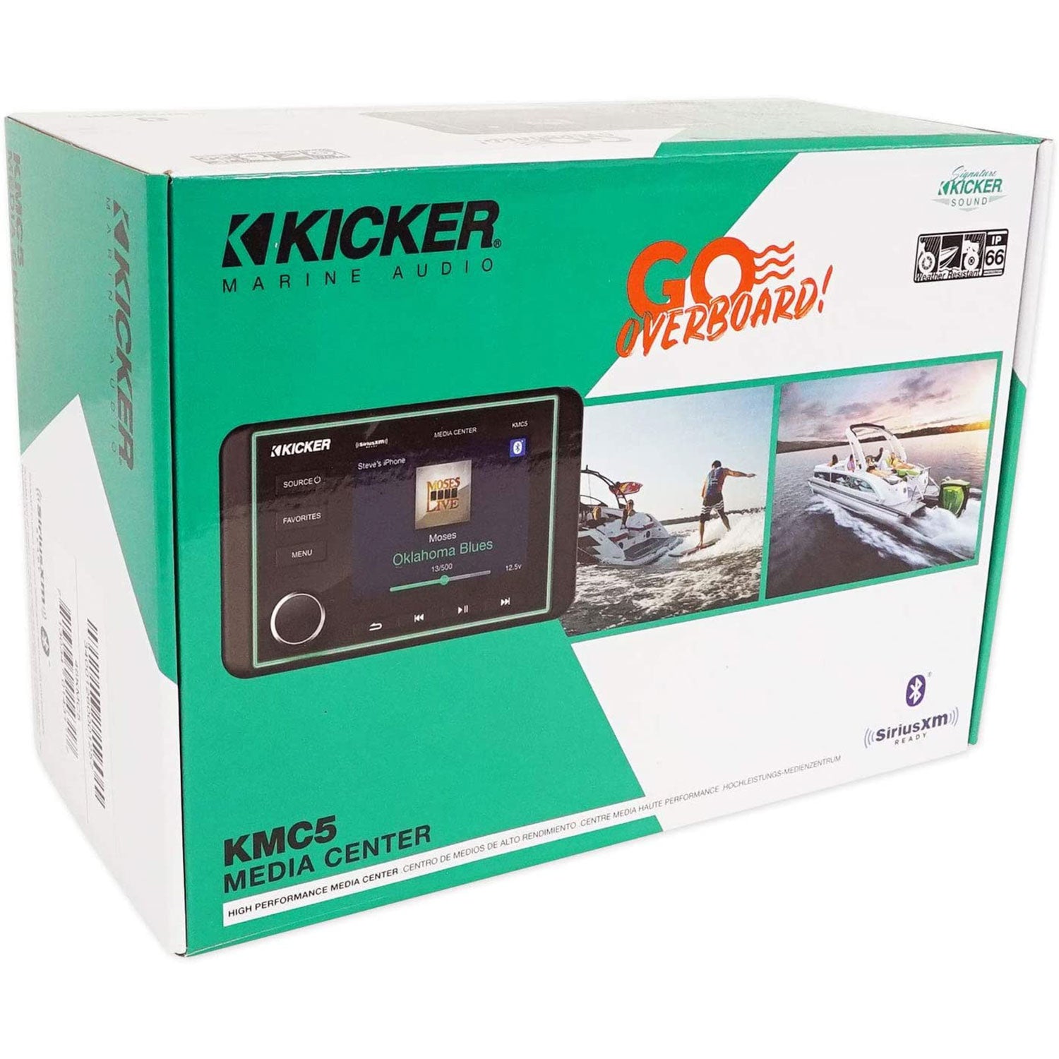 Kicker 46KMC5 Marine 240W 6 Channel LCD Gauge Style Bluetooth Boat Media Center - VMInnovations