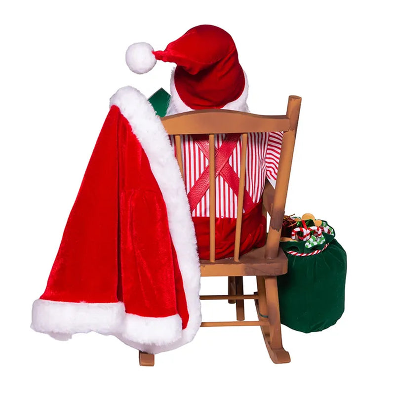 Kurt Adler 18 Inch Kringle Claus Sitting in Chair with Bag of Gifts, Multicolor