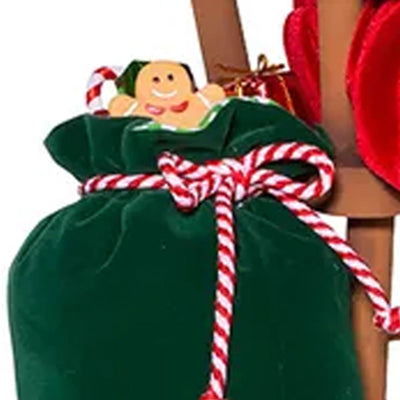 Kurt Adler 18 Inch Kringle Claus Sitting in Chair with Bag of Gifts, Multicolor