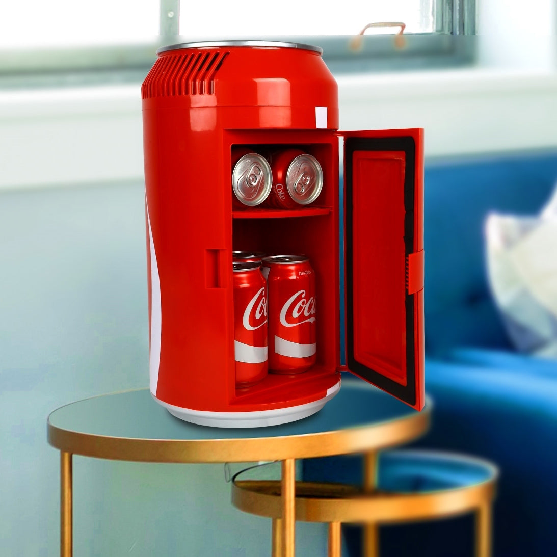 Koolatron 8 Can Official Coca-Cola AC/DC Electric Mini Fridge Beverage Cooler