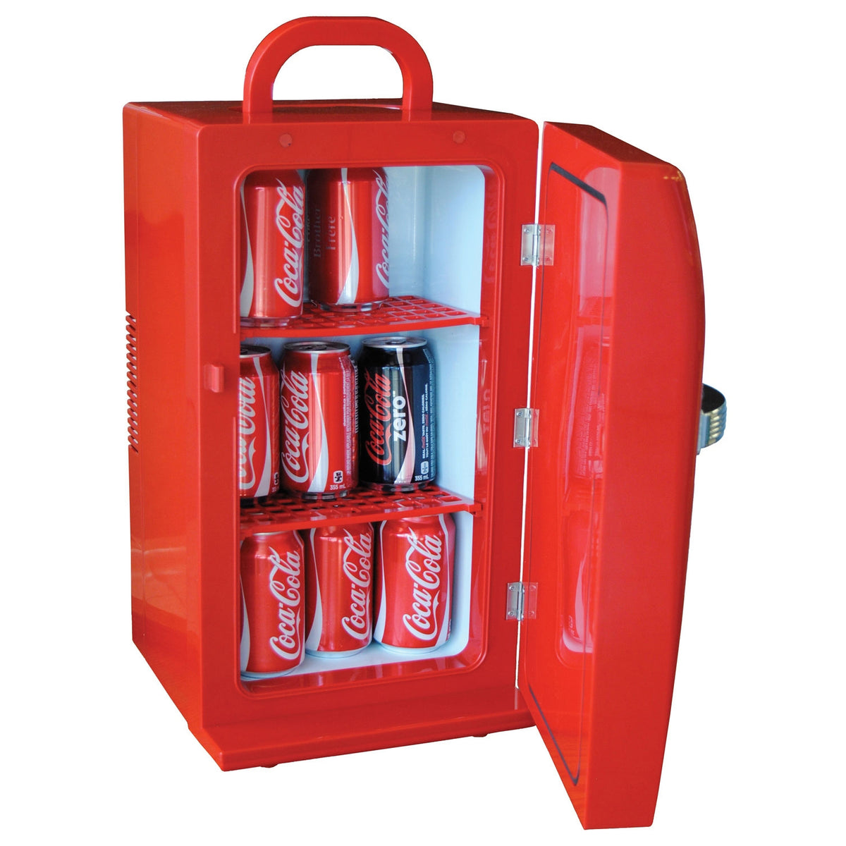 Koolatron Retro Coca Cola 18 Can Unique Vintage Beverage Cooler Mini Fridge, Red